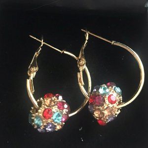 925 Sterling Silver multicolored drop dangle earrings new